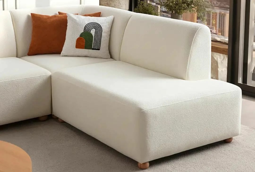 Këndore Atelier del Sofa S-Loft, e bardhë, e djathtë