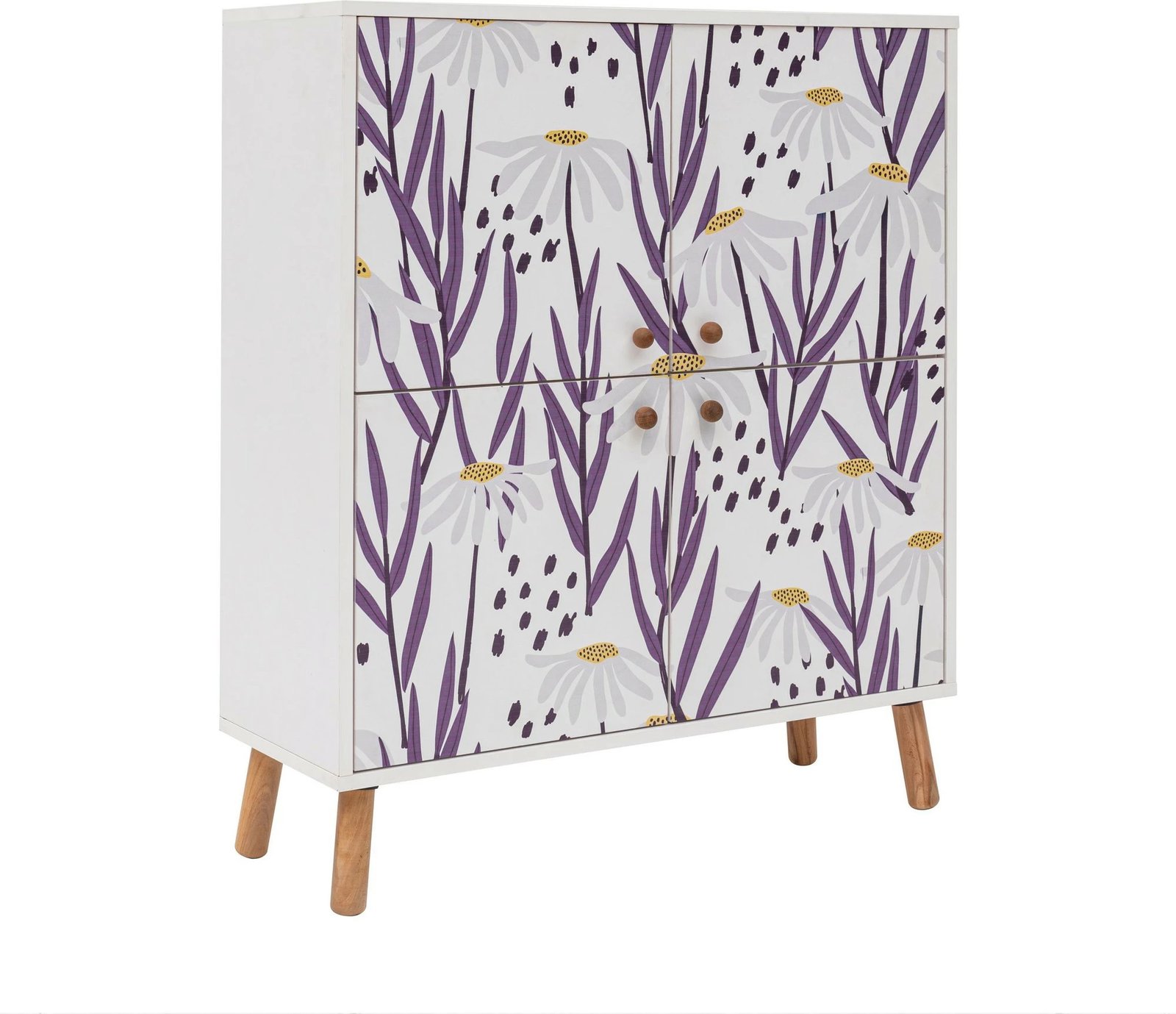 Dollap multifunksional Skye Decor, Multilüx Daisy, i bardhë, lejla, 95x111x36cm