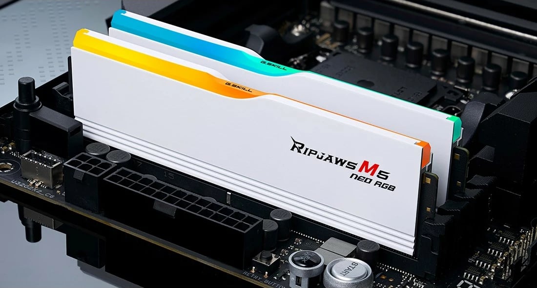 RAM Memorje G.Skill Ripjaws M5 Neo RGB 64GB (2x32GB) 6000MHz bardhë