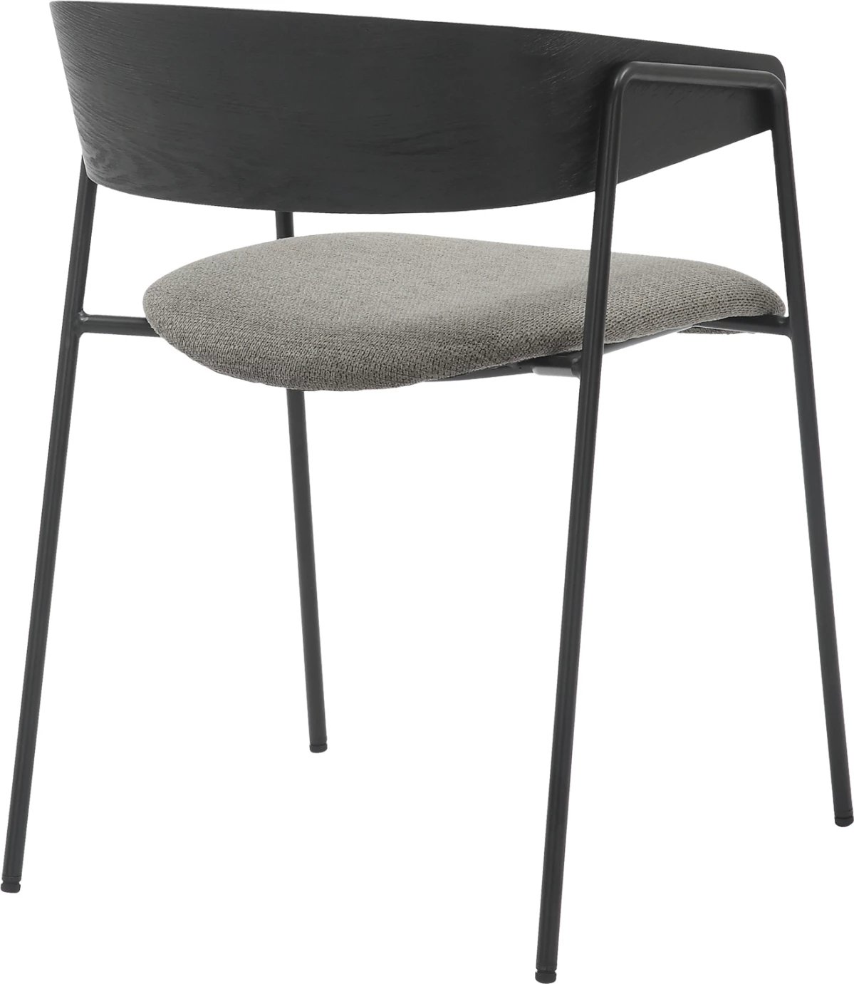 Karrige për tavolinë ngrënieje KORIN FH9975.02 metal & dru, pëlhurë e zezë-gri, 54x51x72,5H cm, set prej 2 copë