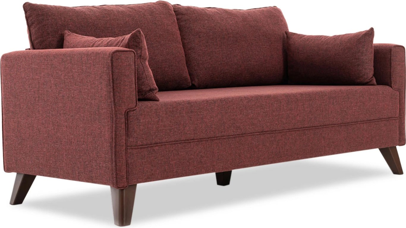 Divan-krevat treshe, ngjyrë e kuqe Claret, Bella Sofa Bed