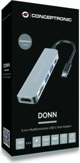 Docking station Conceptronic USB-C HDMI 2xUSB-A3.0 60WPD 15cm gri