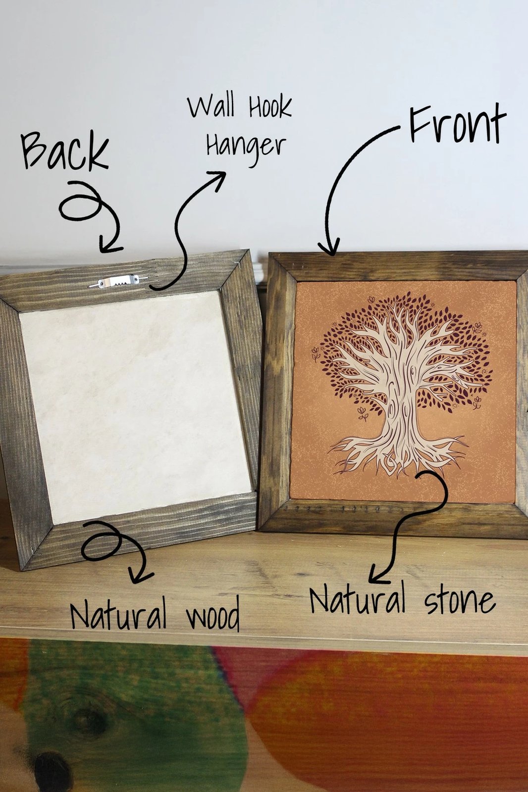 Pikturë dekorative me kornizë, Wallity, Ersytastablo3 - 16, shumëngjyrëshe, 15.5x15.5cm