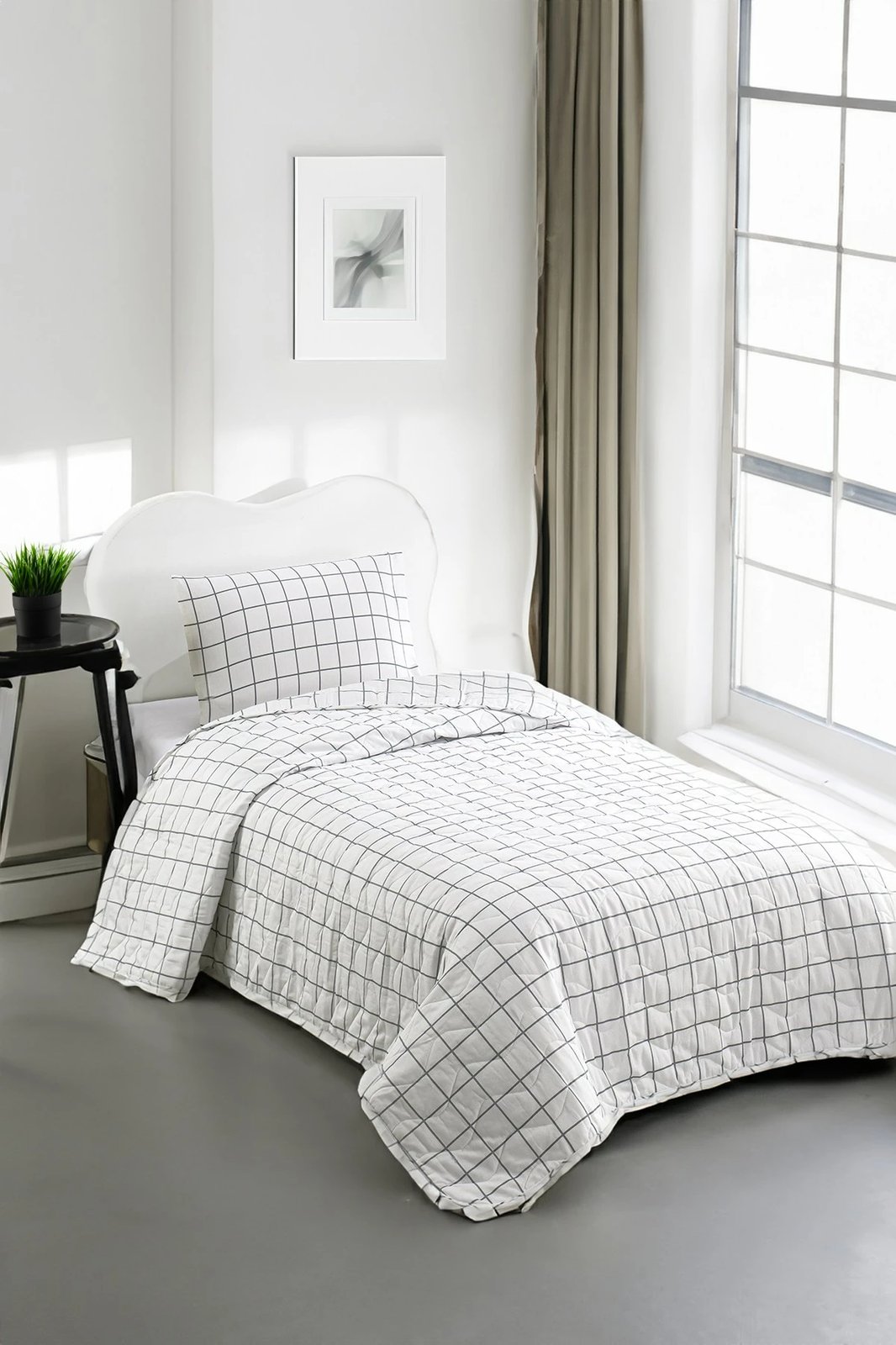 Mbulesë krevati teke L'essentiel, Artus, gri