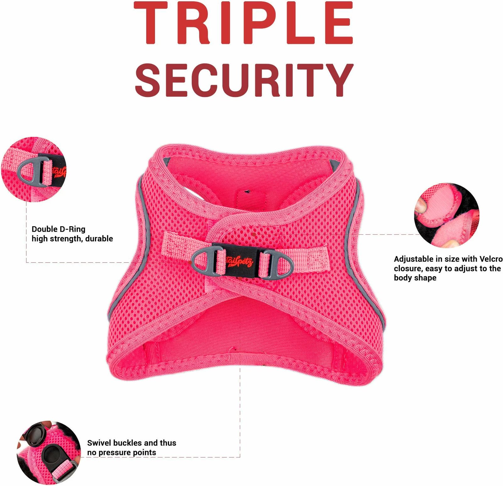 Parzmore për qen, Air-Mesh, ngjyrë Neo Pink