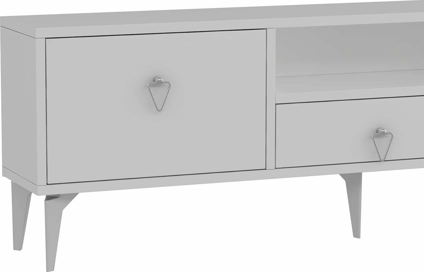 Komodë për TV Skye Decor, 1302-DROP-1, e bardhë, argjend
