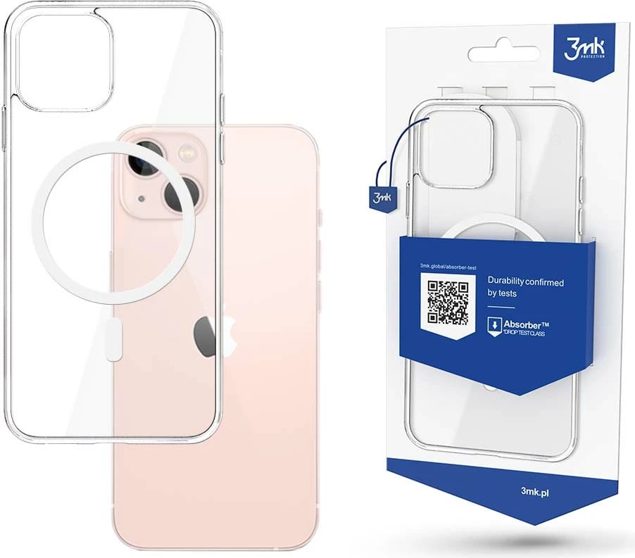 Mbështjellës për celular 3mk MagCase për iPhone 14 Plus, kompatibil me MagSafe, transparent