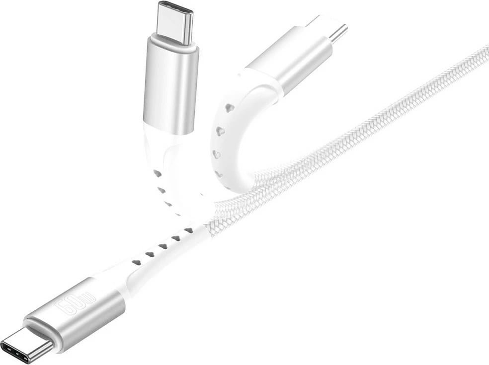Kabllo USB-C 4smarts PrimeCord 1.5m 60W e bardhë Kabllo USB-C 4smarts PrimeCord 1.5m 60W e bardhë