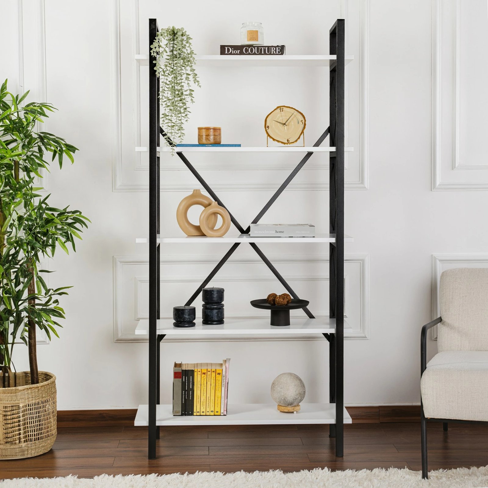 Raft librash Nordure, Elysian, bardhë e zi