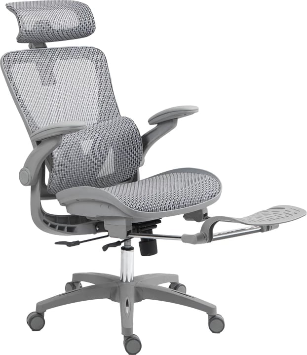 Karrige pune menaxheri Zenyk, rrjetë speciale, e zezë dhe e bardhë, 63x70x126cm