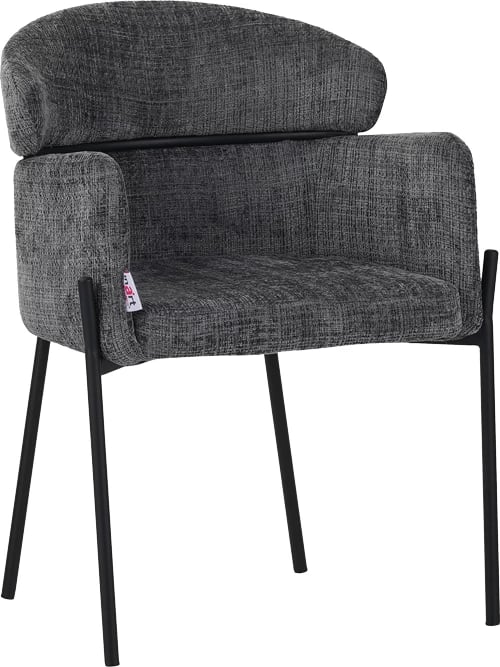 Karrige Tolerse Inart, ngjyrë gri e lehtë, këmbë metalike të zeza, 58x57x80cm