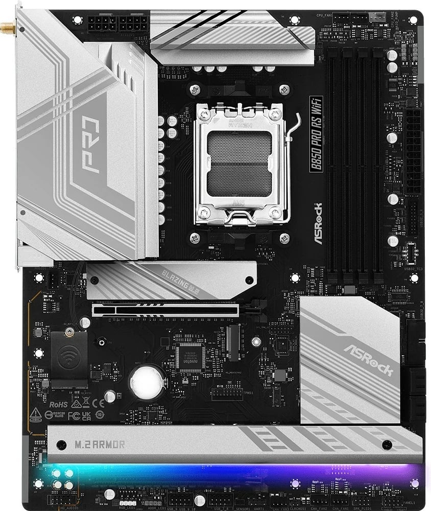 Pllakë amë ASRock B850 Pro RS WiFi, Socket AM5, DDR5, WiFi 6E, ATX