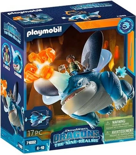 Set lodrash Playmobil Dragons 71082, D'Angelo & Plowhorn, 17 pjesë, blu