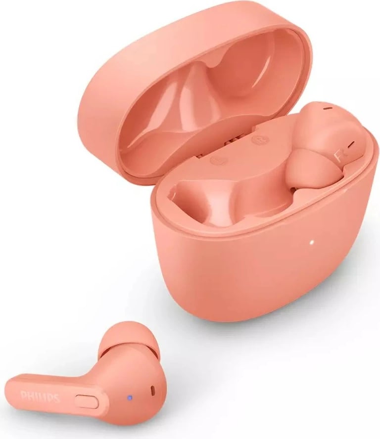 Kufje wireless Philips TAT2206PK/00 in-ear, me kuti karikimi, Rozë