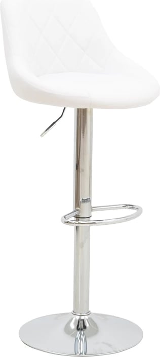 Karrige për bar Boronez, e bardhë, lartësi e rregullueshme, bazë kromi, set prej 2 copë, 47x49x112cm