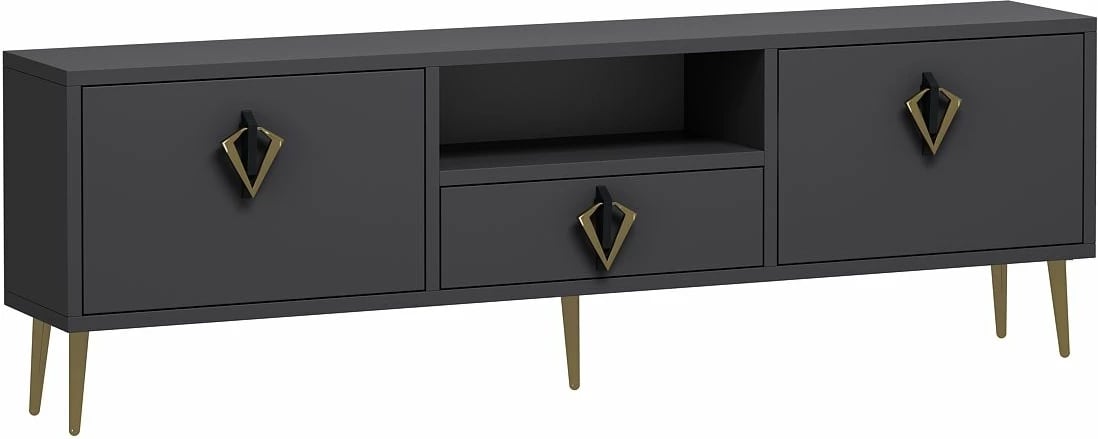 Komodë TV Skye Decor, anthracite, e zezë, e artë, 1311-DROP-32