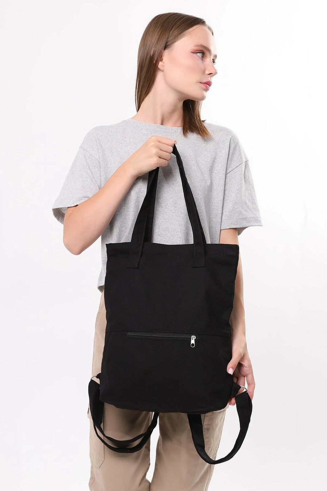Çantë tote Zoozie Bags, e zezë, 35x40x8cm