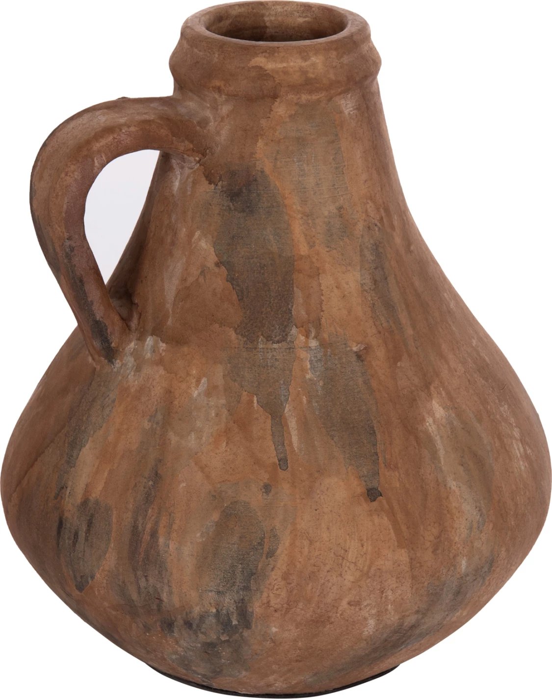 Vazo dekorative VERMO, terrakotë, ngjyrë kafe e furçuar, FH4399, 25x28cm