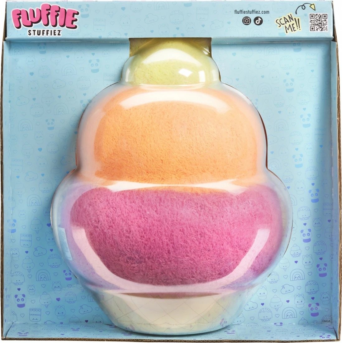 Lodër pelushi Fluffie Stuffiez nga MGA, model Akullore, shumëngjyrëshe, Large