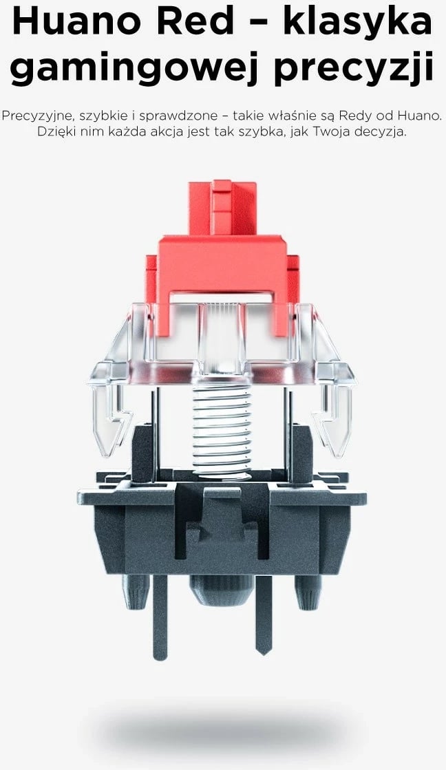 Tastierë mekanike Rampage TKL GHOST, Huano Red Switch, RGB, e bardhë