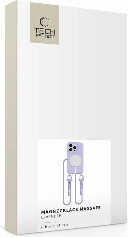 Mbështjellës Tech-Protect MagNecklace për iPhone 14 Pro, MagSafe, Violet me litar