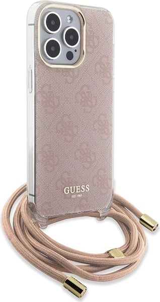 Mbështjellës Guess Crossbody Cord 4G Print për iPhone 15 Pro, Rozë Mbështjellës Guess Crossbody Cord 4G Print për iPhone 15 Pro, Rozë
