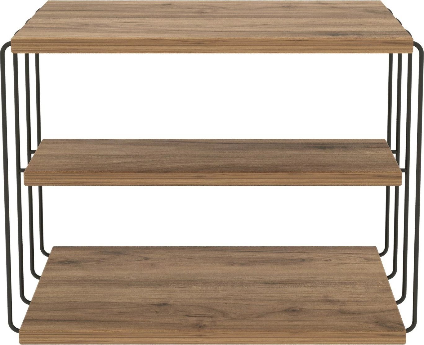 Tavolinë anësore dy-katëshe, ngjyrë Atlantic Pine dhe e zezë, Lifon Hanah Home