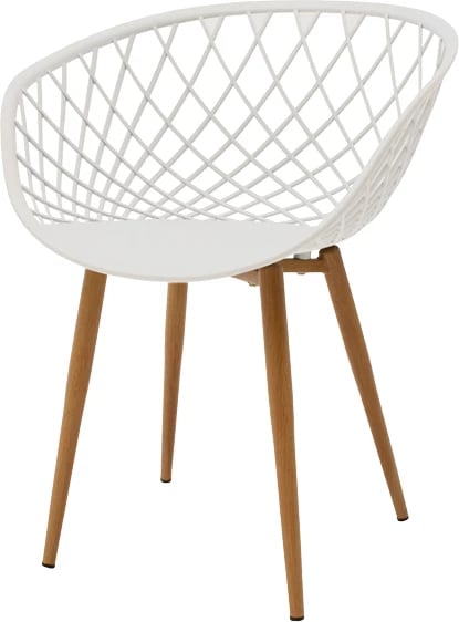 Karrige Ezra e bardhë pp-këmbë metali natyrale 62x42x82cm