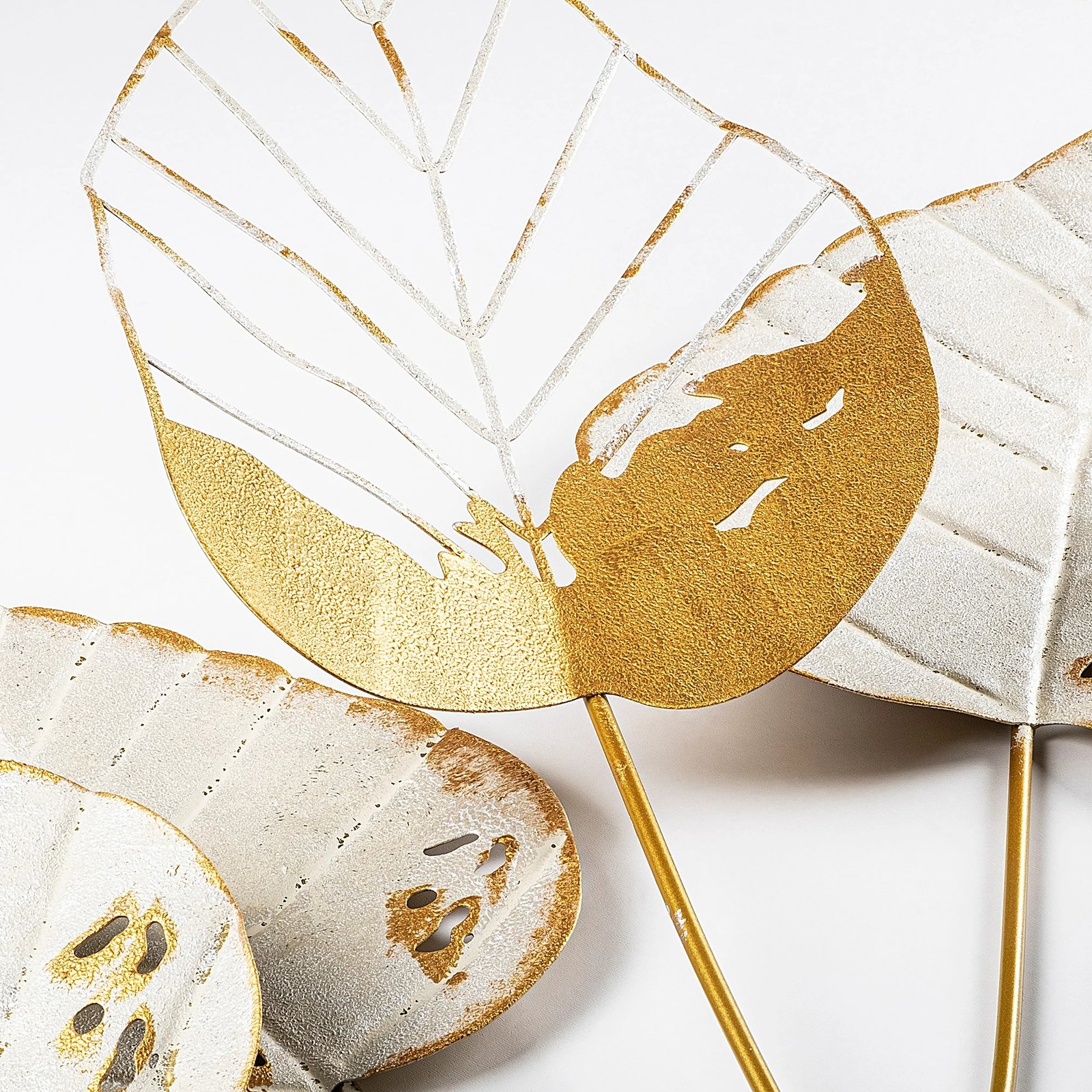 Aksesor dekorativ metalik për mur, Wallity, Feuille 2