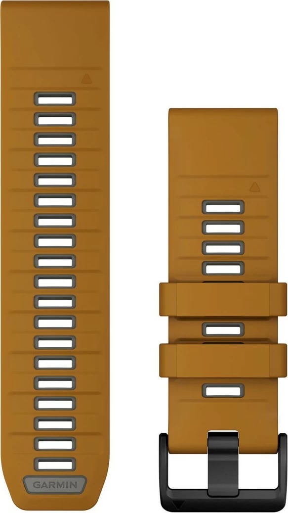 Rrip silikoni Garmin QuickFit 26mm për smartwatch, ngjyrë kafe/gri