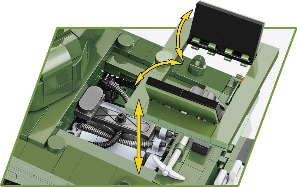 Set lodrash ndërtimi Cobi Klocki 2570 M4A3 Sherman, 852 pjesë, jeshile