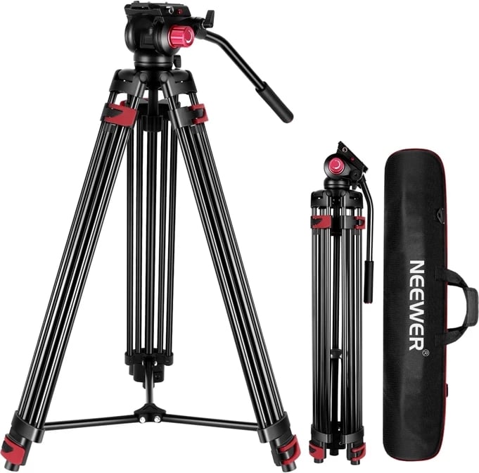 Tripod Neewer TP-M200, 200 cm, për kamera, Alumini, i zi, me çantë Tripod Neewer TP-M200, 200 cm, për kamera, Alumini, i zi, me çantë
