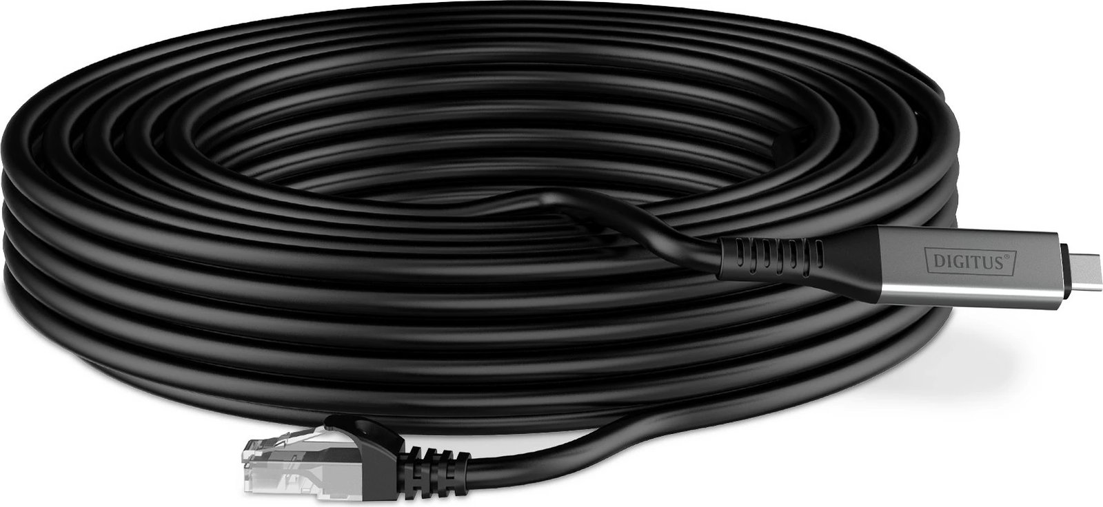 Kabllo rrjeti Digitus USB-C në RJ-45, Cat6a, 15m, e zezë