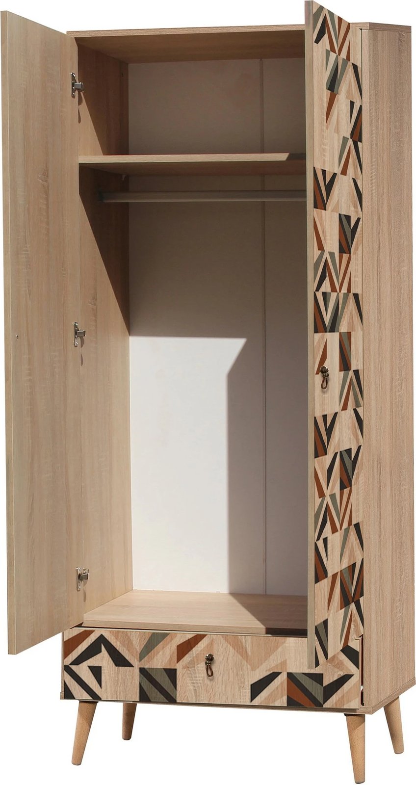 Dollap Hanah Home City Gradrop Triangle, shumëngjyrësh, 80x190x45 cm