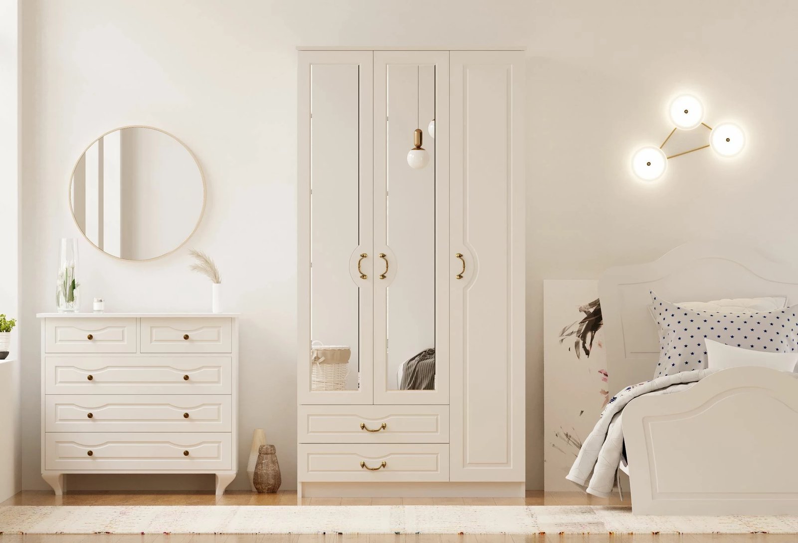 Dollap Skye Decor, RB-176, ngjyrë e bardhë mat