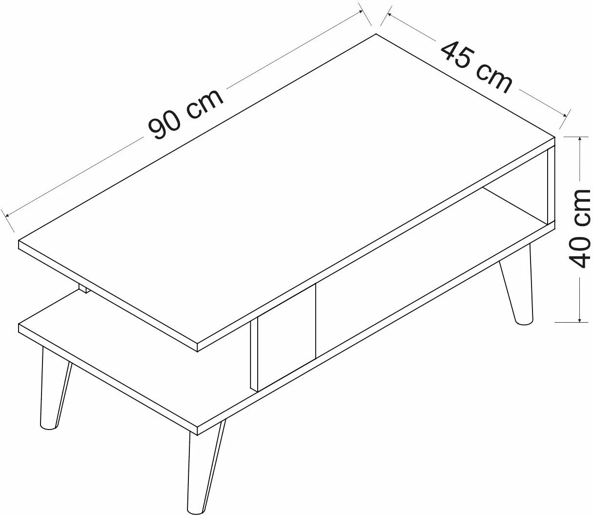Tavolinë kafeje Hanah Home, Ayca - ngjyrë safir, e bardhë