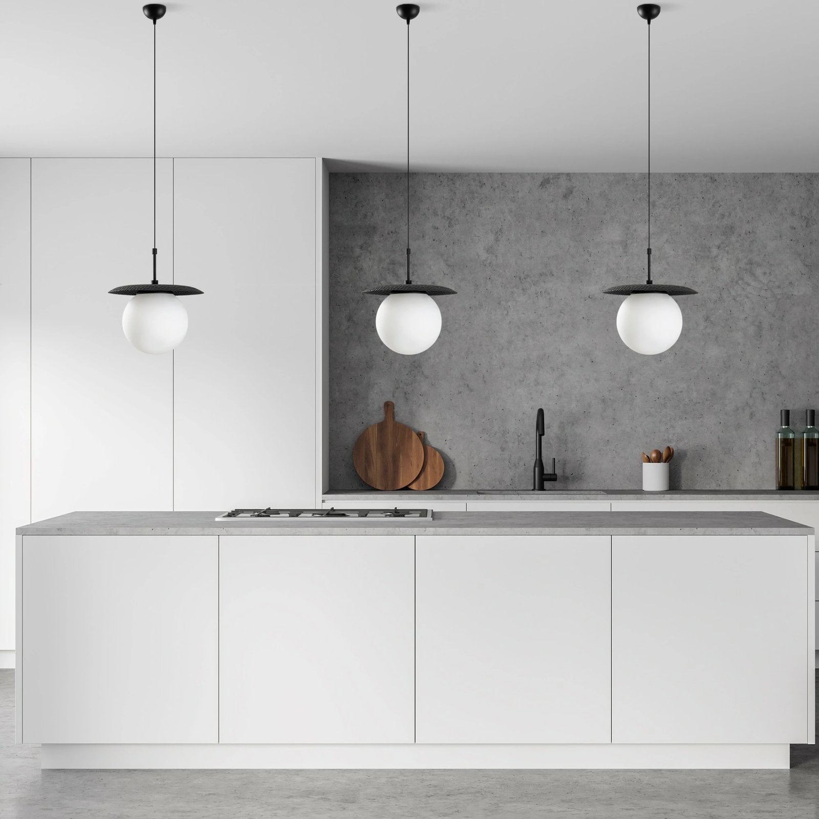 Llambë tavani Opviq, Anemon - 13808, metal i zi, gotë, lartësi e rregullueshme