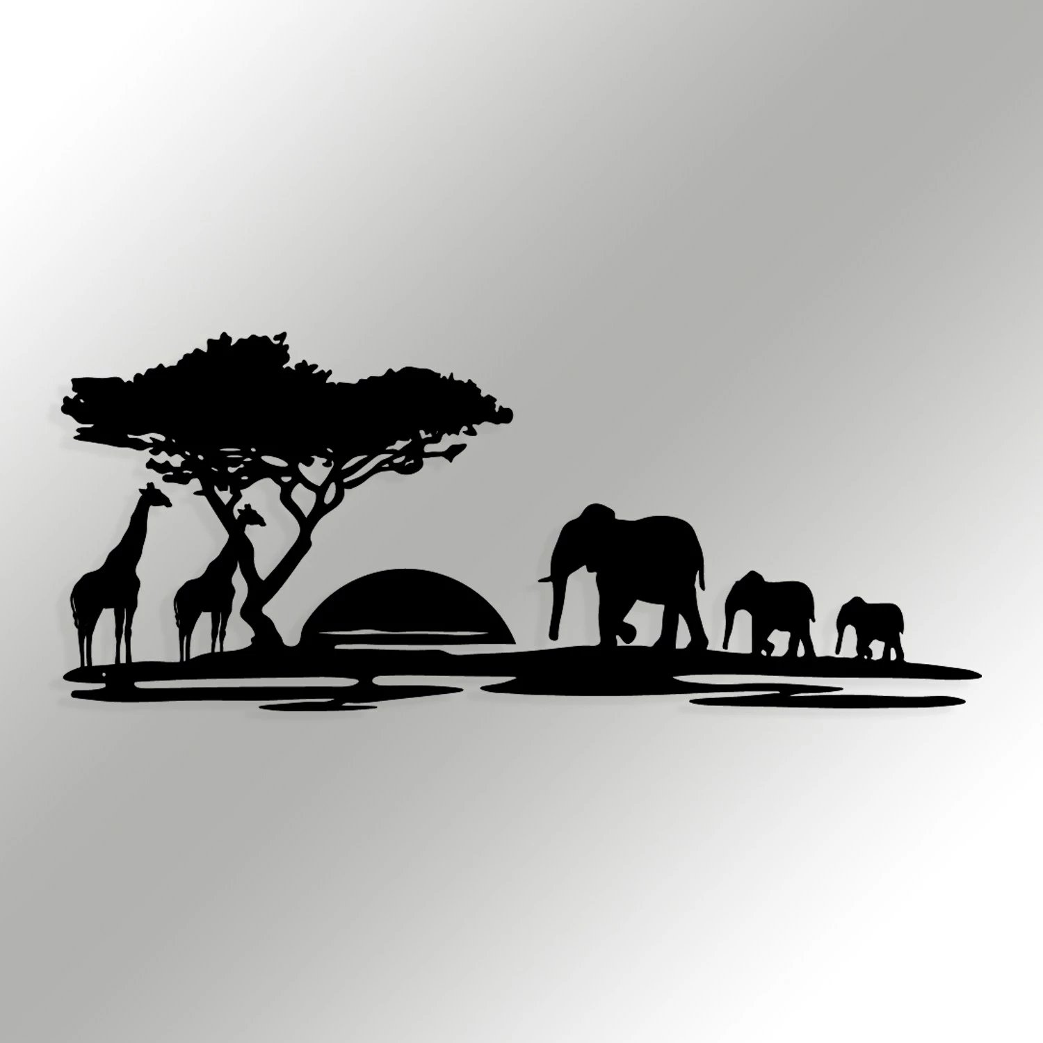 Aksesor dekorativ metalik për mur Wallity, Primavera, ngjyrë e zezë, 68x28cm