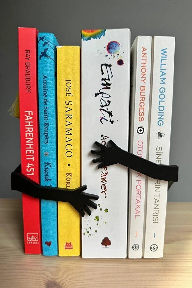 Mbajtëse librash plastike, ngjyrë e zezë, 2 copë, Evila Originals, me duar