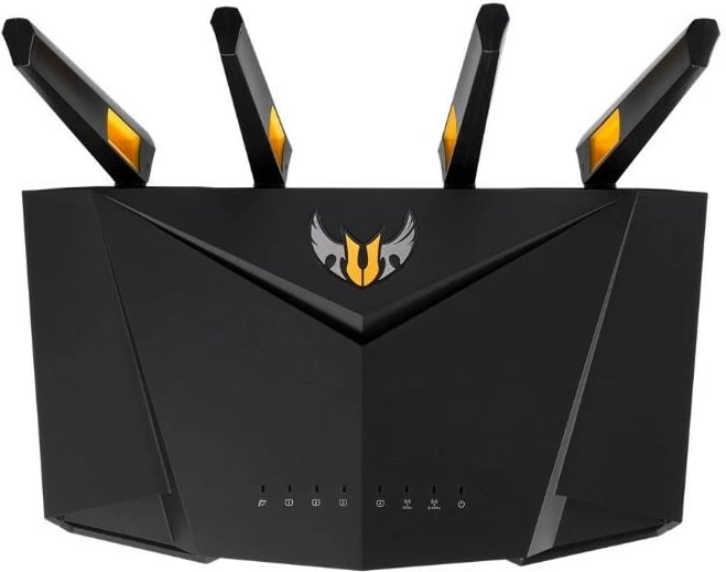 Router Asus TUF-AX3000 V2, WiFi 6, 4 LAN, 1 WAN, 1 USB, i zi/verdhe