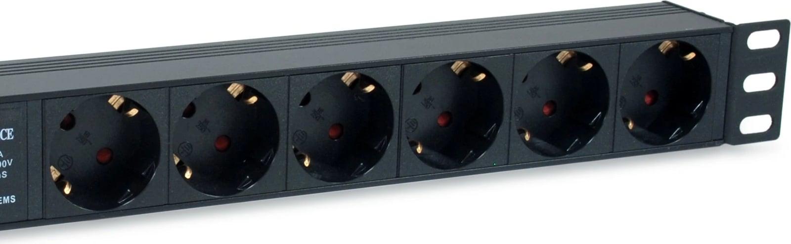 PDU Equip 6-shpina, 1U, 1.8m, alumini, me mbrojtje nga rryma e lartë