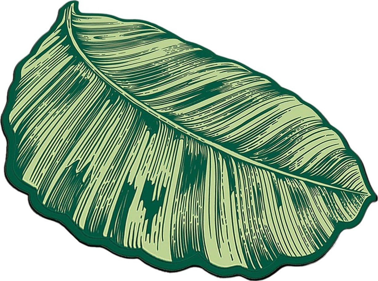 Tapet banje Mijölnir, formë gjethe, shumëngjyrësh, 60x100cm