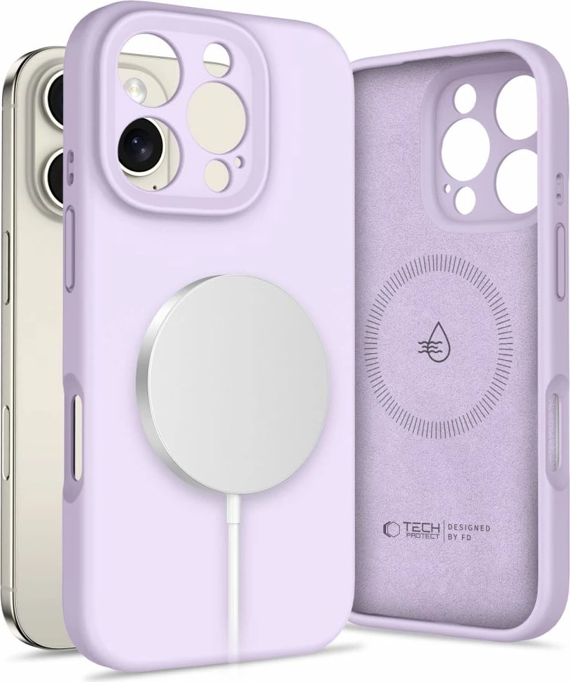 Mbështjellës Tech-Protect Liquid Silicone MagSafe për iPhone 16 Pro Max, Vjollcë