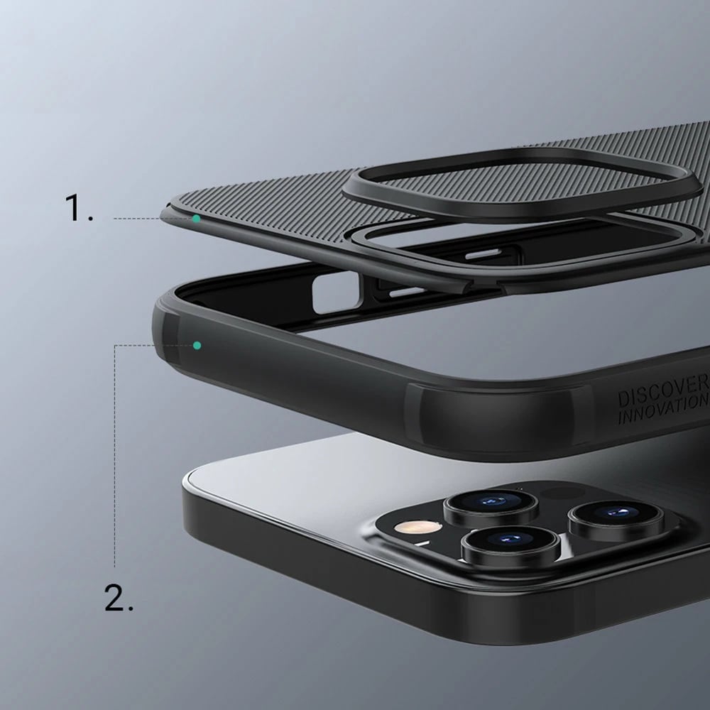 Mbështjellës Nillkin Super Frosted Shield për iPhone 13 Pro Max, i zi