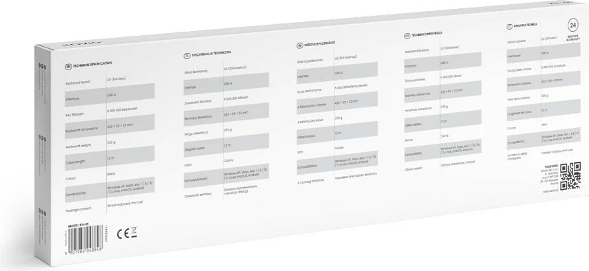 Tastierë me kabllo Savio KB-01, USB, e zezë