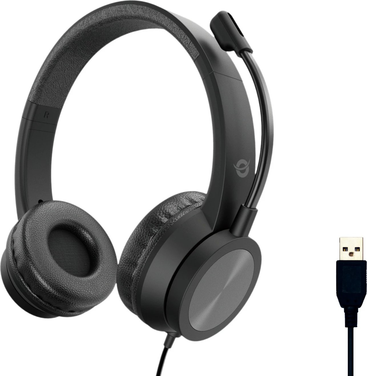 Kufje Conceptronic USB-A, mikrofon, 2m, e zezë Kufje Conceptronic USB-A, mikrofon, 2m, e zezë
