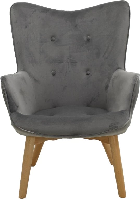 Fotel Kido kadife ngjyrë argjendi-gri