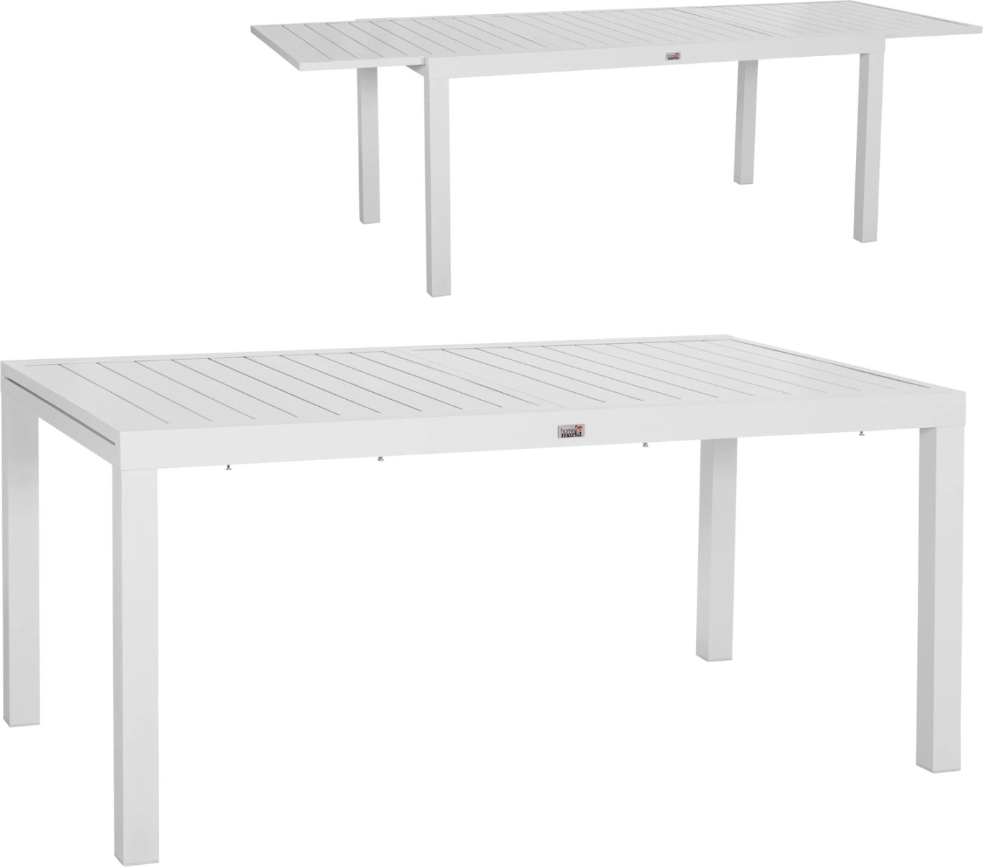 Tavolinë ngrënieje e zgjatshme KRUM, alumin i bardhë, FH6277.01, 160-240x90x73cm