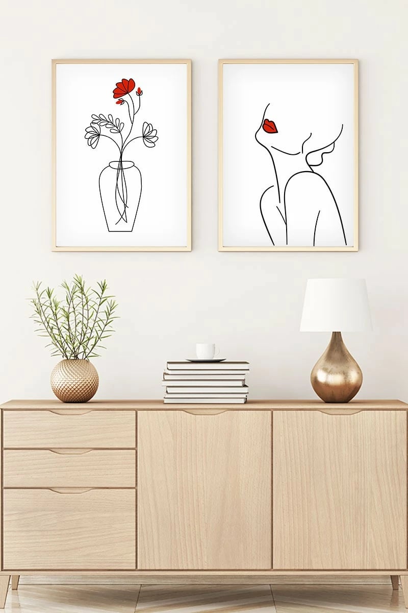 Pikturë dekorative me kornizë MDF (2 copë), Wallity, Huhu188, 30x40