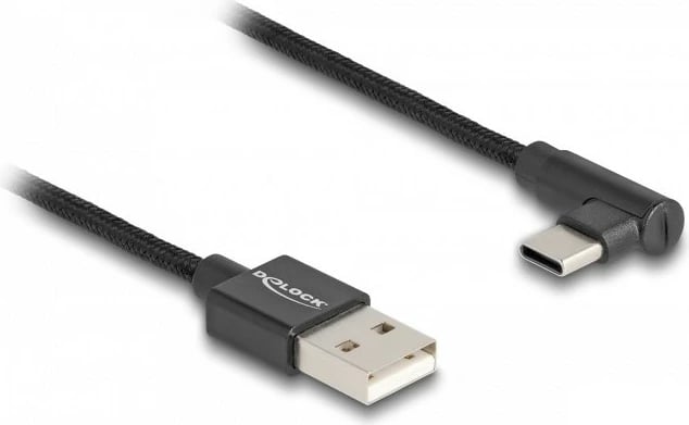 Kabllo USB 2.0 DeLOCK, 0.5m, USB-A në USB-C, e zezë